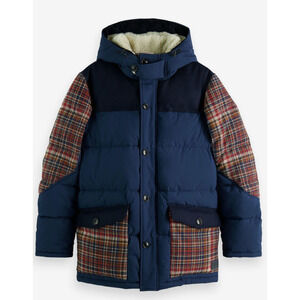 SCOTCH & SODA PLAID PUFFER COAT DOWN